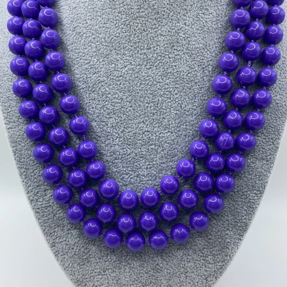 Long Purple Costume Necklace